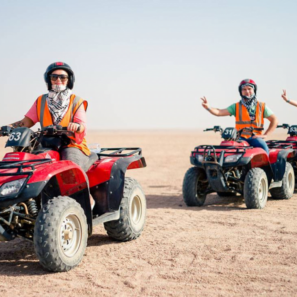 Quad Bike At Giza Pyramids At Sunset