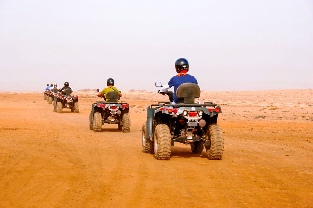 Quad Bike At Giza Pyramids At Sunset photo